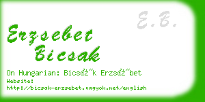 erzsebet bicsak business card